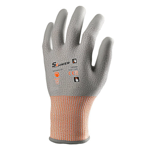 ANSI A5 Cut Resistant Gloves 13-Gauge PU Rough Palm Coated Gloves-Core CR3088