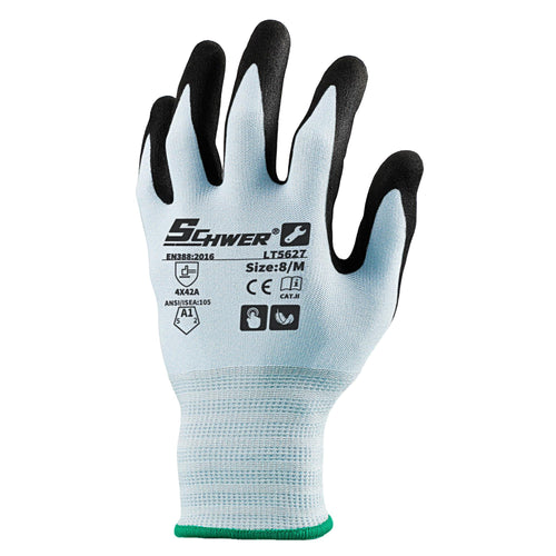 ANSI A1 18G Nitrile Coated Work Gloves NBR Sandy Foam Palm Coated Work Gloves-Lite LT5627