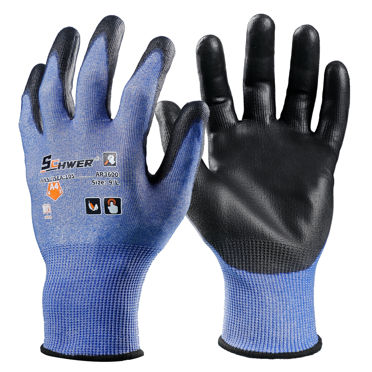 ANSI A4 Cut Resistant Gloves 18-Gauge Polyurethane Palm Coated Gloves-Air AR3600
