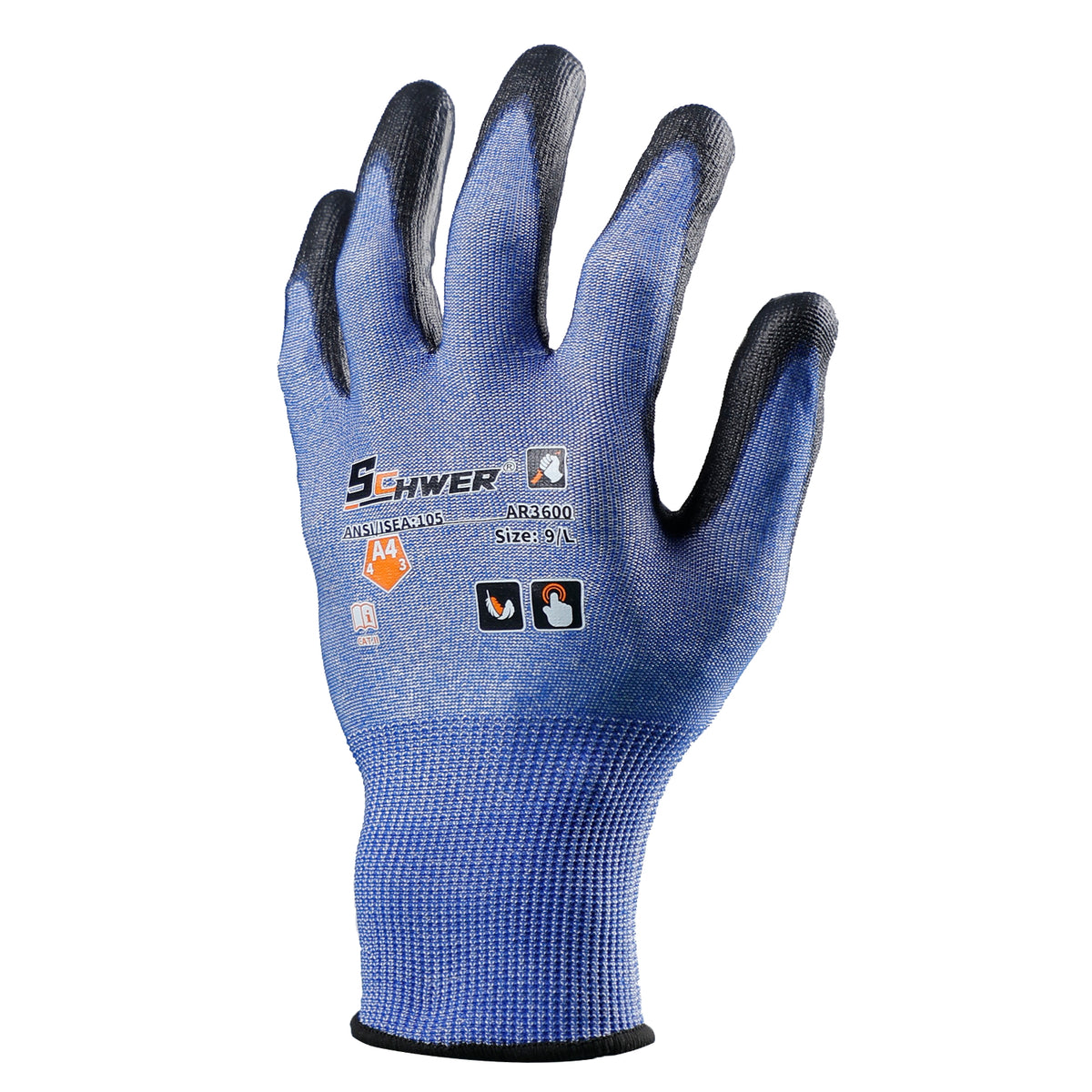 ANSI A4 Cut Resistant Gloves 18-Gauge Polyurethane Palm Coated Gloves-Air AR3600
