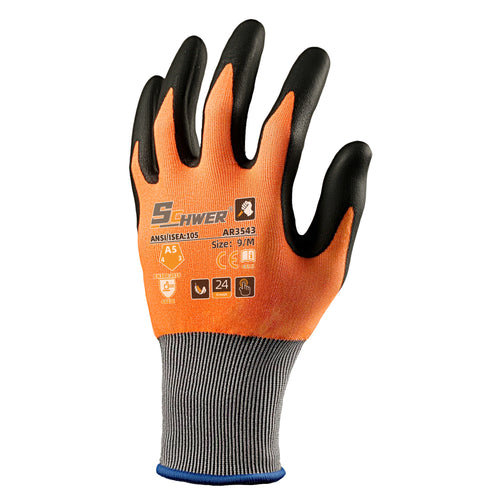 24-Gauge ANSI A5 Cut Resistant Gloves NBR Ultra Foam Palm Coated Gloves-Air AR3543