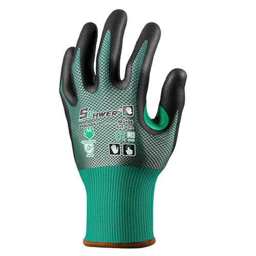 ANSI A6 Cut Resistant Gloves 18-Gauge NBR Ultra Foam Palm Coated Gloves-Air AR3908