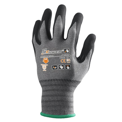 Schwer® Air AR5918 ANSI A4 Cut Resistant Gloves 18-Gauge NBR Ultra Foam Palm Coated Gloves