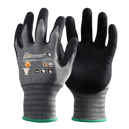 Schwer® Air AR5918 ANSI A4 Cut Resistant Gloves 18-Gauge NBR Ultra Foam Palm Coated Gloves