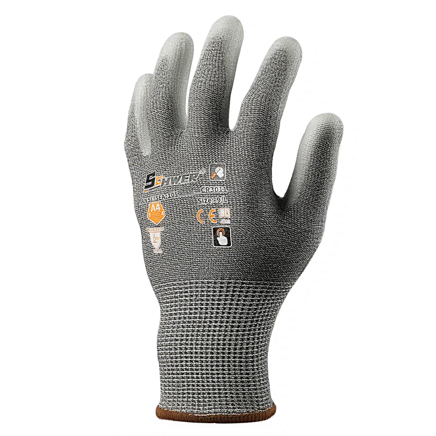 A4 Cut Resistant Gloves 13-Gauge Polyurethane Textured Palm Coated Gloves-Core CR3011