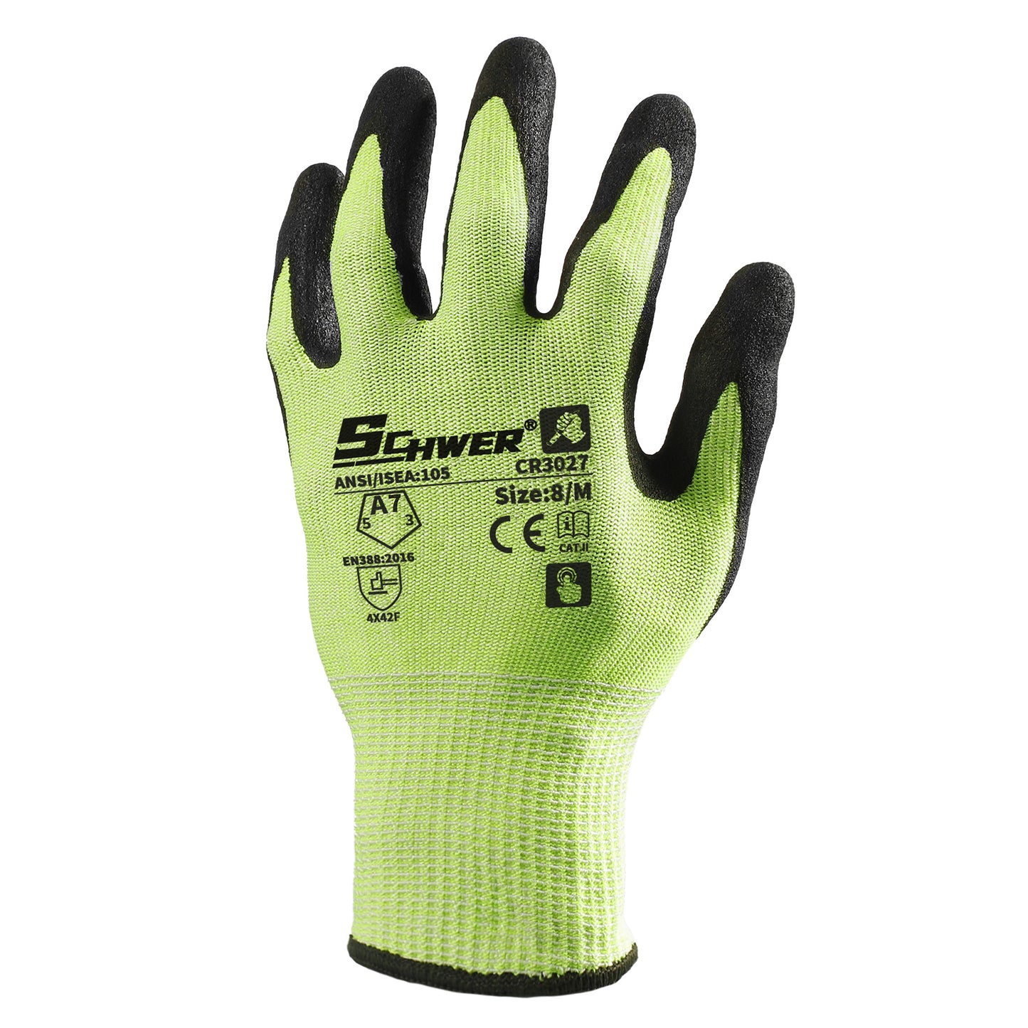 A7 Cut Resistant Gloves 13-Gauge NBR Sandy Foam Palm Coated Gloves-Core CR3027