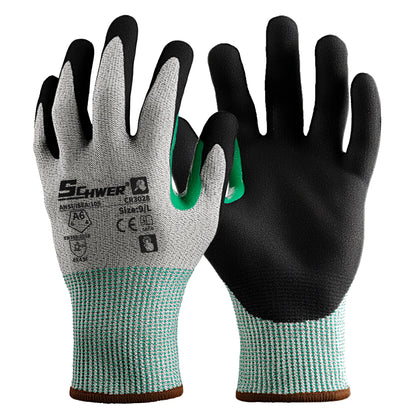 A6 Cut Resistant Gloves 13-Gauge NBR Sandy Foam Palm Coated Gloves-Core CR3028