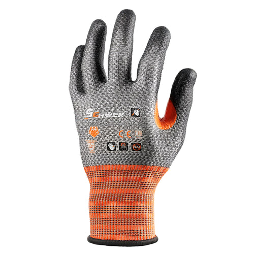 ANSI A4 Cut Resistant Gloves 13-Gauge PU Rough Palm Coated Gloves- Core CR3066