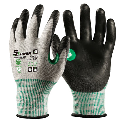 CR3099 ANSI A6 cut resistant gloves front and back views