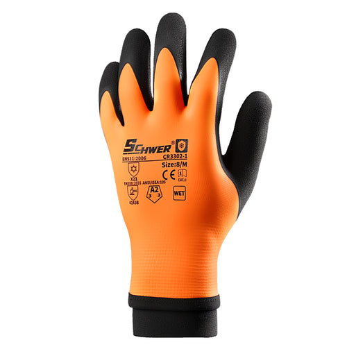 ANSI A2 Cold Resistant Work Gloves 15/10G Latex Flat Sandy Foam Waterproof Gloves -Core CR3302-1