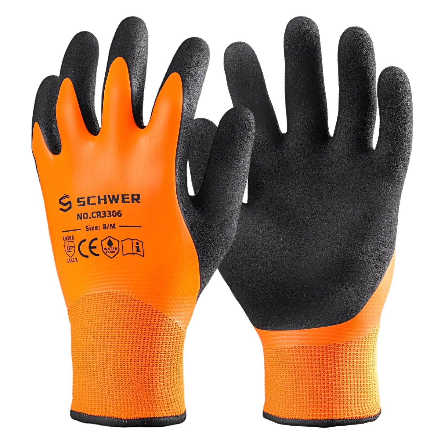 Schwer® ANSI A1 13G Safety Work Gloves 13G Latex Flat Sandy Foam Fully/Palm/Thumb Coated Gloves-Core CR3306