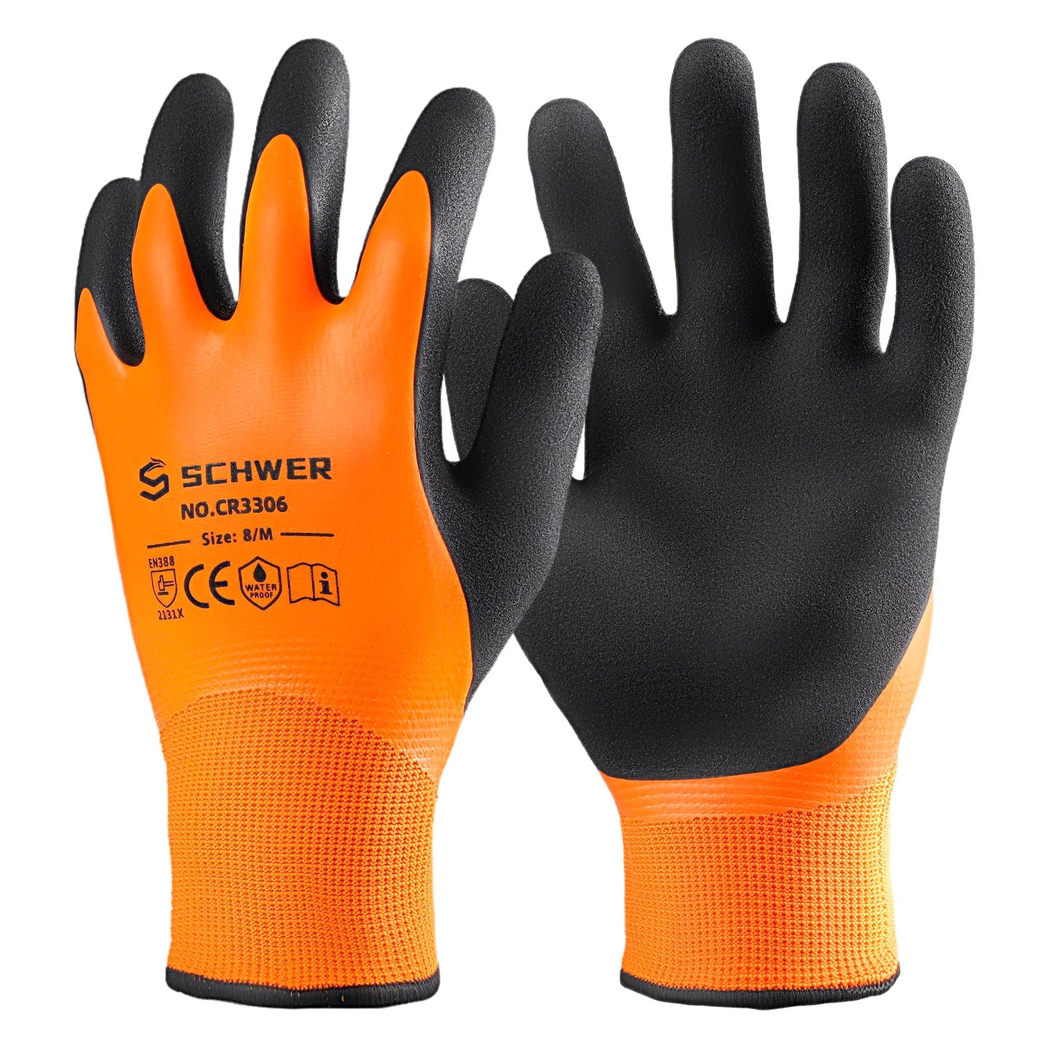 Schwer® ANSI A1 13G Safety Work Gloves 13G Latex Flat Sandy Foam Fully/Palm/Thumb Coated Gloves-Core CR3306