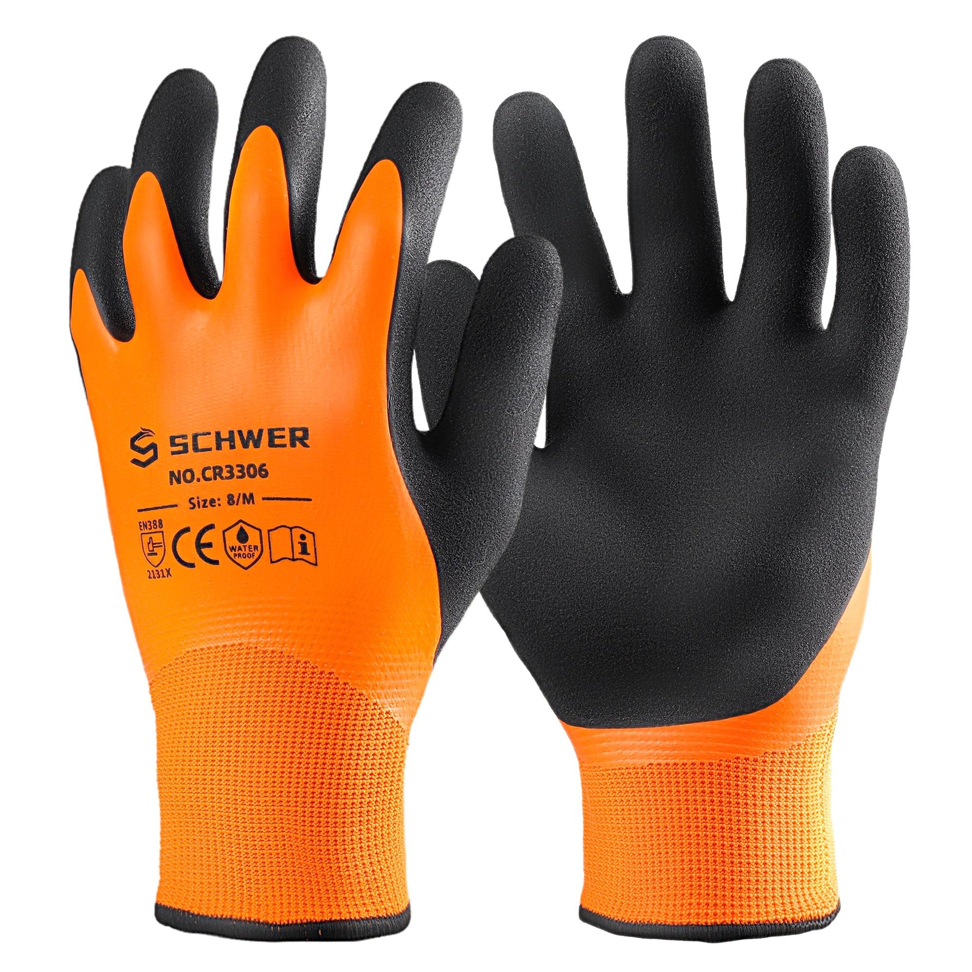 Schwer® ANSI A1 13G Safety Work Gloves 13G Latex Flat Sandy Foam Fully/Palm/Thumb Coated Gloves-Core CR3306