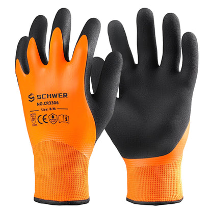 Schwer® ANSI A1 13G Safety Work Gloves 13G Latex Flat Sandy Foam Fully/Palm/Thumb Coated Gloves-Core CR3306