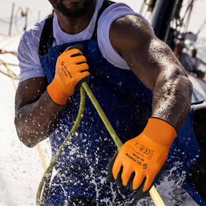 Schwer®ANSI A1 13G Safety Work Gloves 13G Latex Flat Sandy Foam Fully/Palm/Thumb Coated Gloves-Core CR3306