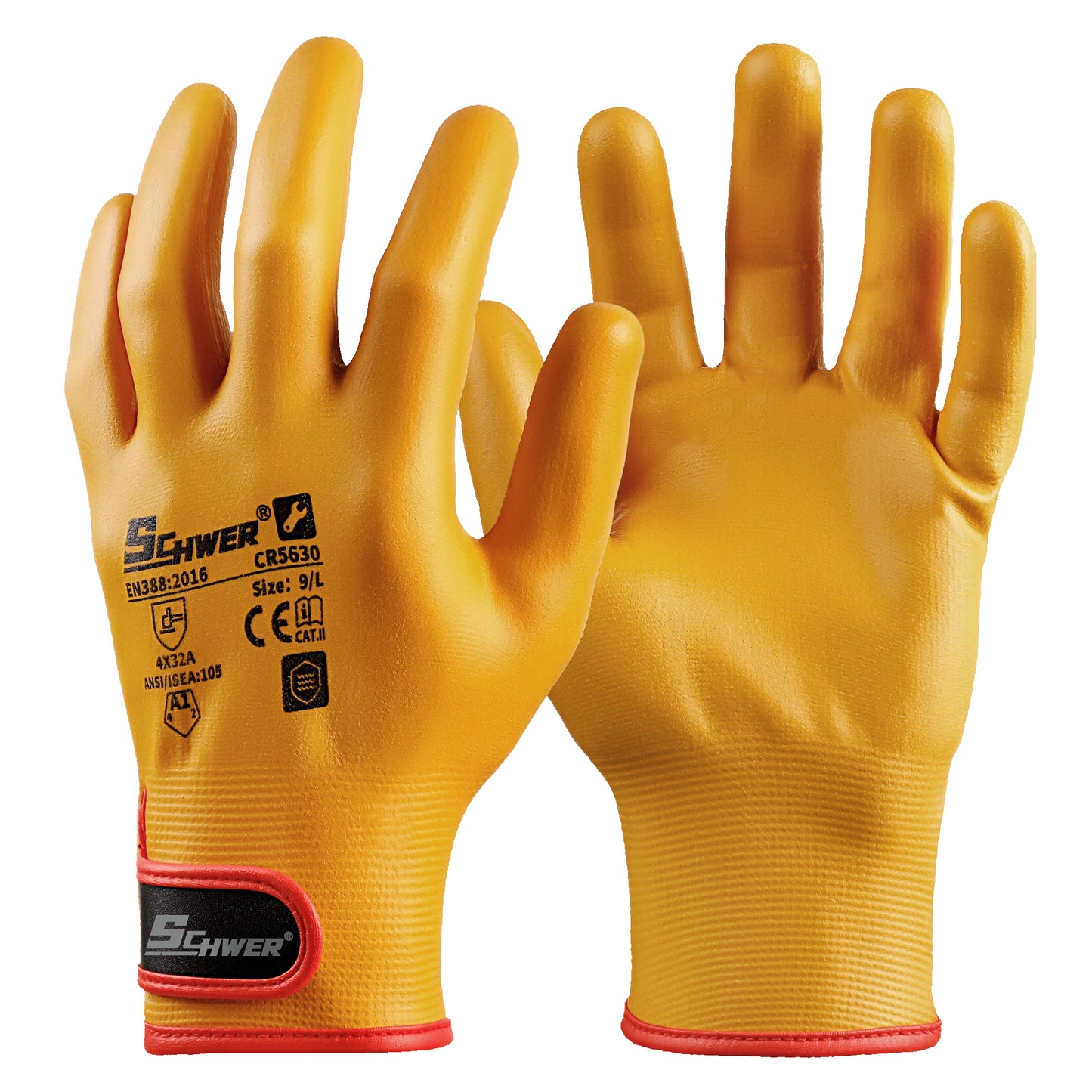 ANSI A1 15G Nitrile Coated Work Gloves Ultra Foam Fully Coated Gloves-Core CR5630
 -Schwer®