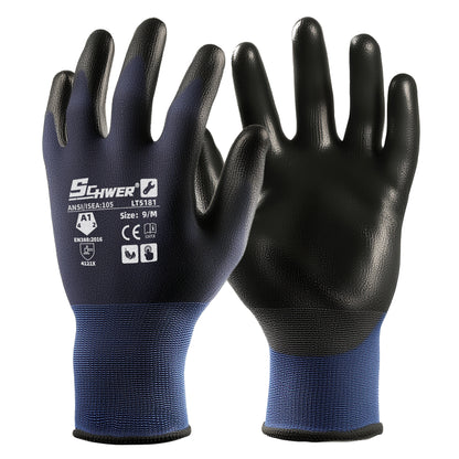 ANSI A1 Safety Work Gloves Polyurethane Palm Coated Gloves-Lite LT5181