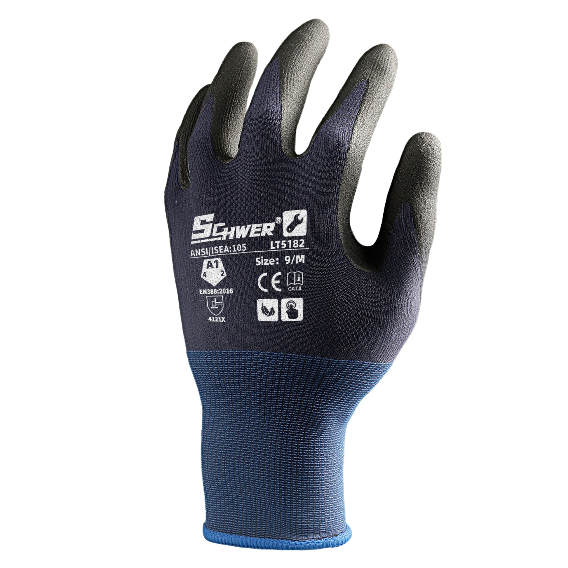 ANSI A1 Nitrile Coated Work Gloves NBR Micro Foam Palm Coated Gloves-Lite LT5182