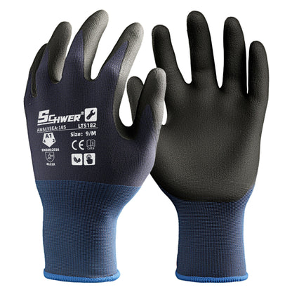 ANSI A1 Nitrile Coated Work Gloves NBR Micro Foam Palm Coated Gloves-Lite LT5182