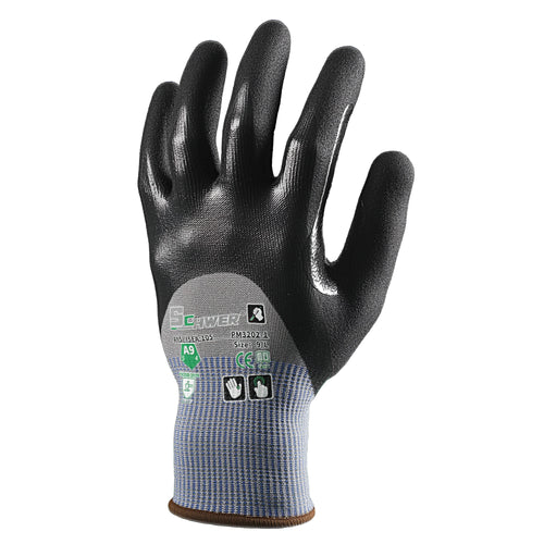 ANSI A9 Cut Resistant Gloves 18G NBR Flat Sandy Foam Knuckle/Palm Coated Gloves-ProMax PM3202