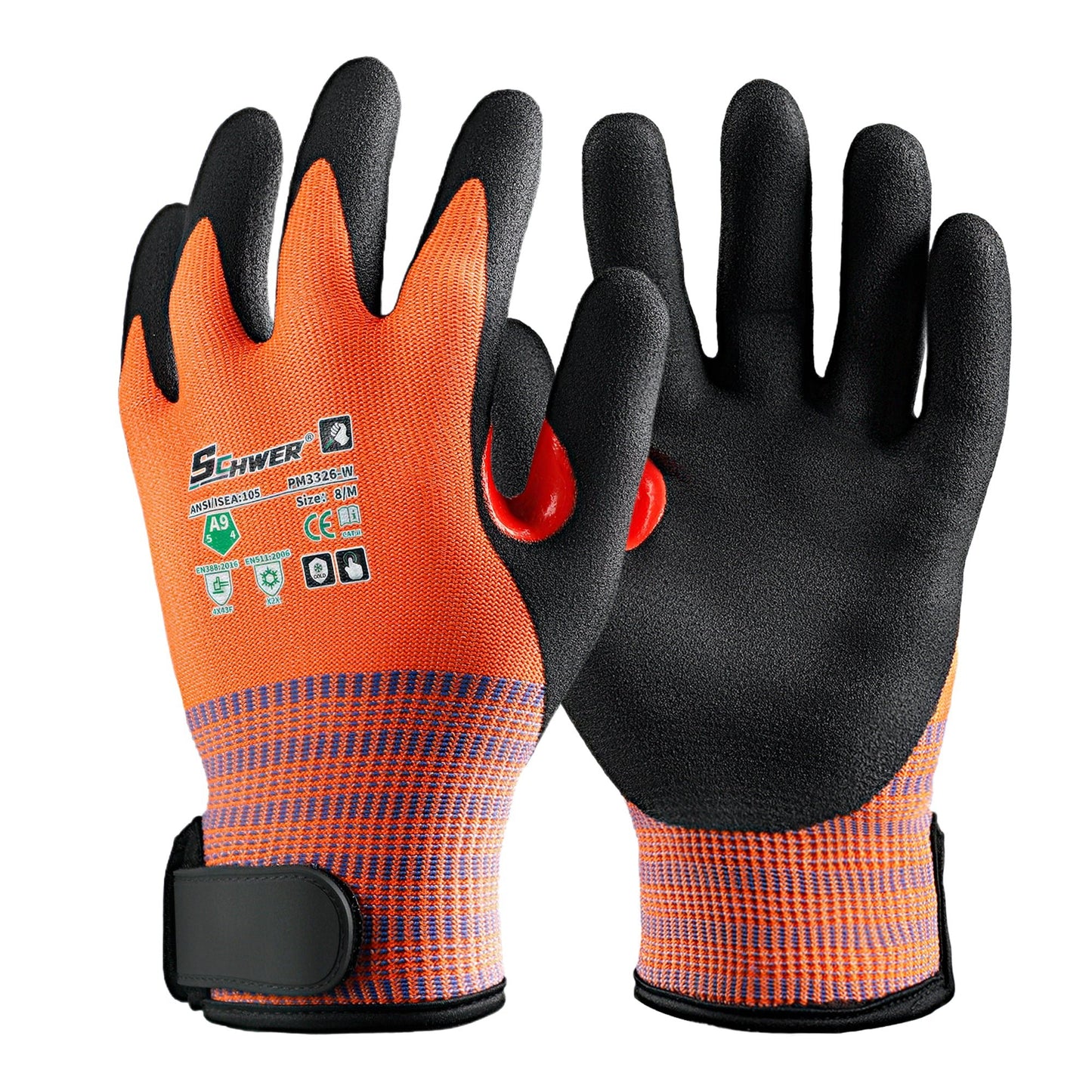 ANSI A9 Cold Resistant Cut Resistant Gloves 13-Gauge NBR Sandy Foam Palm Coated -ProMax PM3326-W