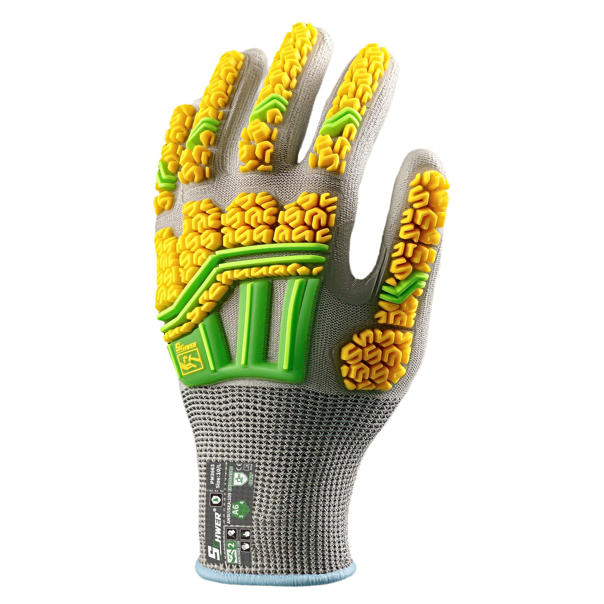 PM3663 ANSI A6 impact resistant cut gloves front view