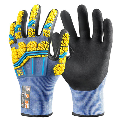 Schwer® ANSI A4 Cut Resistant Impact Resistant Gloves 18G NBR Sandy Foam Palm Coated Gloves-ProMax PM3900-T