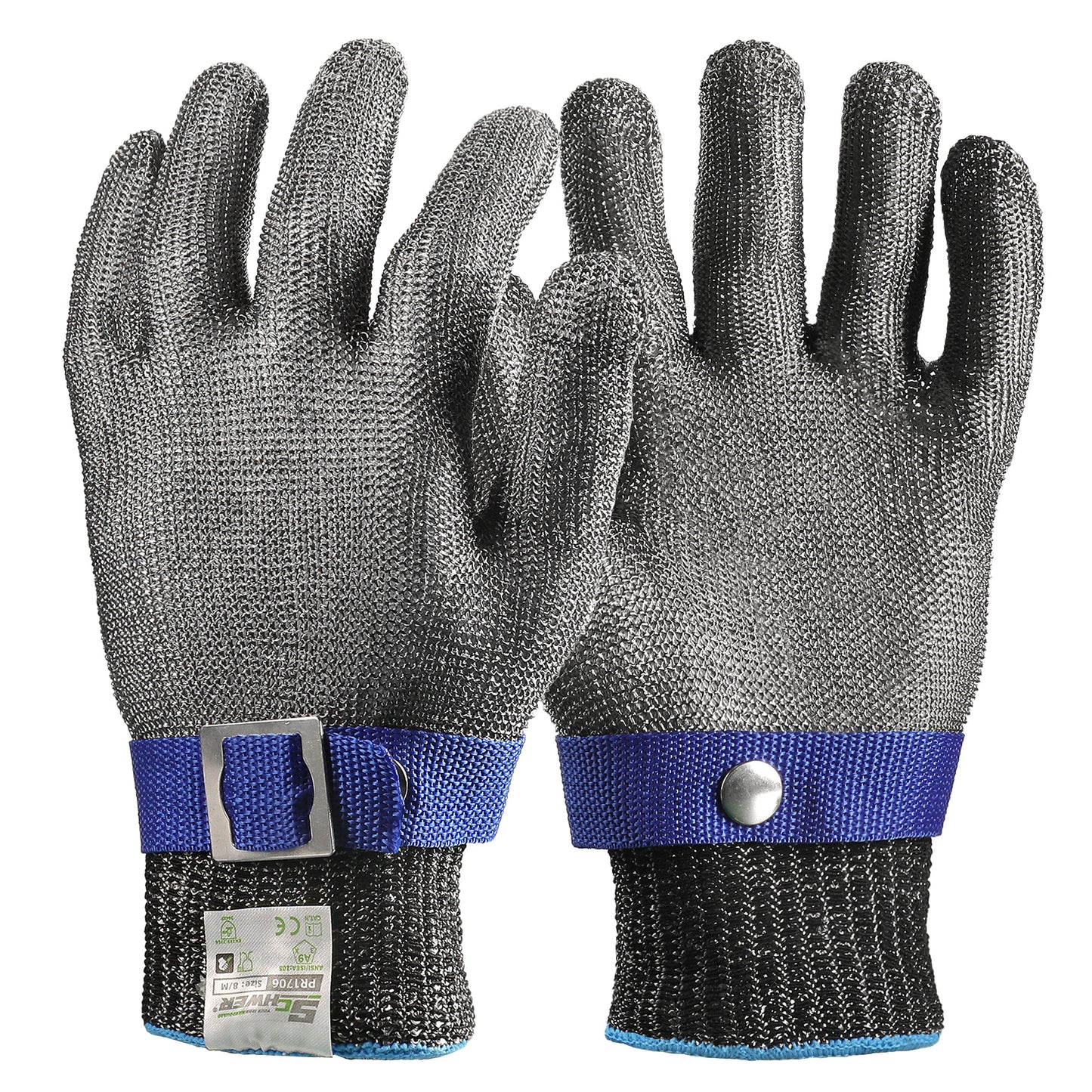 Schwer® ANSI A9 Food Grade Cut Resistant Gloves 10-Gauge Metal Knitted Ambidextrous Gloves-ProMax PR1706