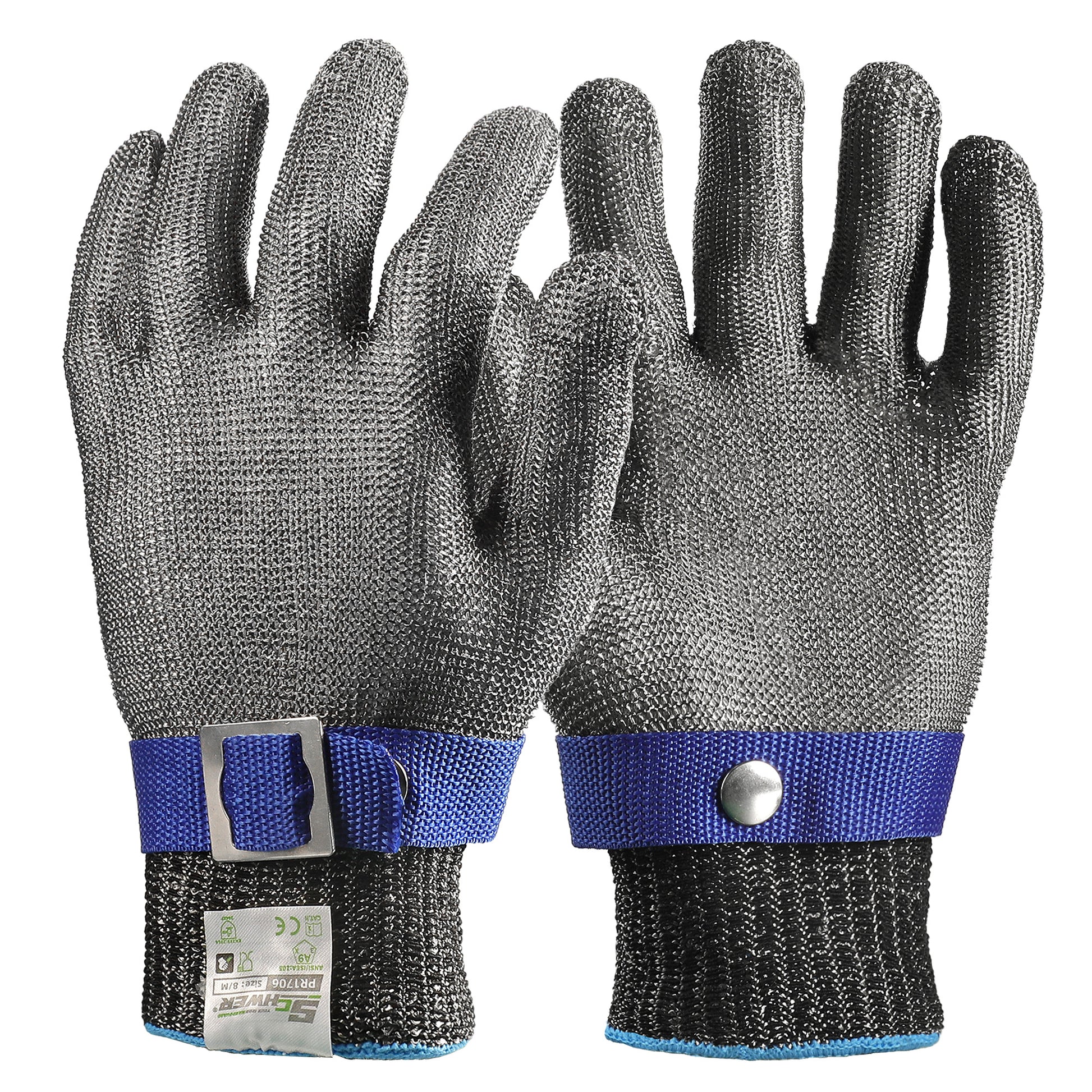 Schwer® ANSI A9 Food Grade Cut Resistant Gloves 10-Gauge Metal Knitted Ambidextrous Gloves-ProMax PR1706