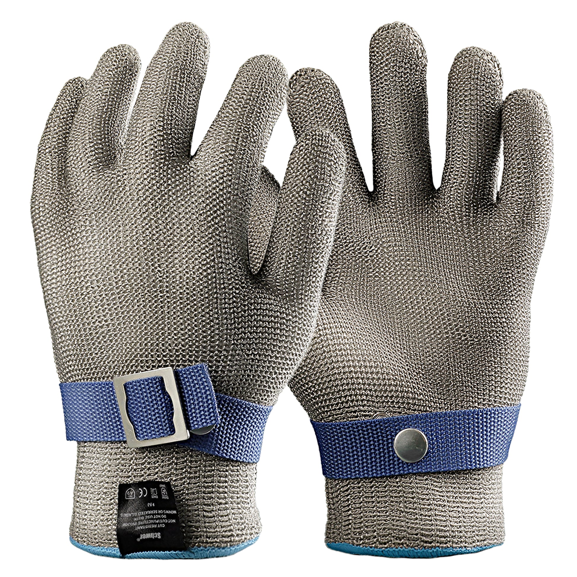 Schwer®ANSI A9 Food Grade Cut Resistant Gloves 10-Gauge Metal Knitted Ambidextrous Gloves-Pro PR1707