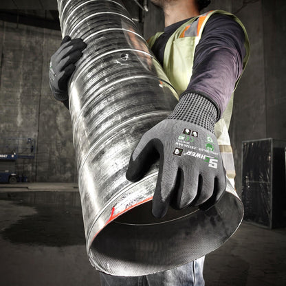 ANSI A9 Cut Resistant Gloves 13-Gauge NBR Sandy Foam Palm Coated Gloves-Schwer® ProMax PR3326-BW