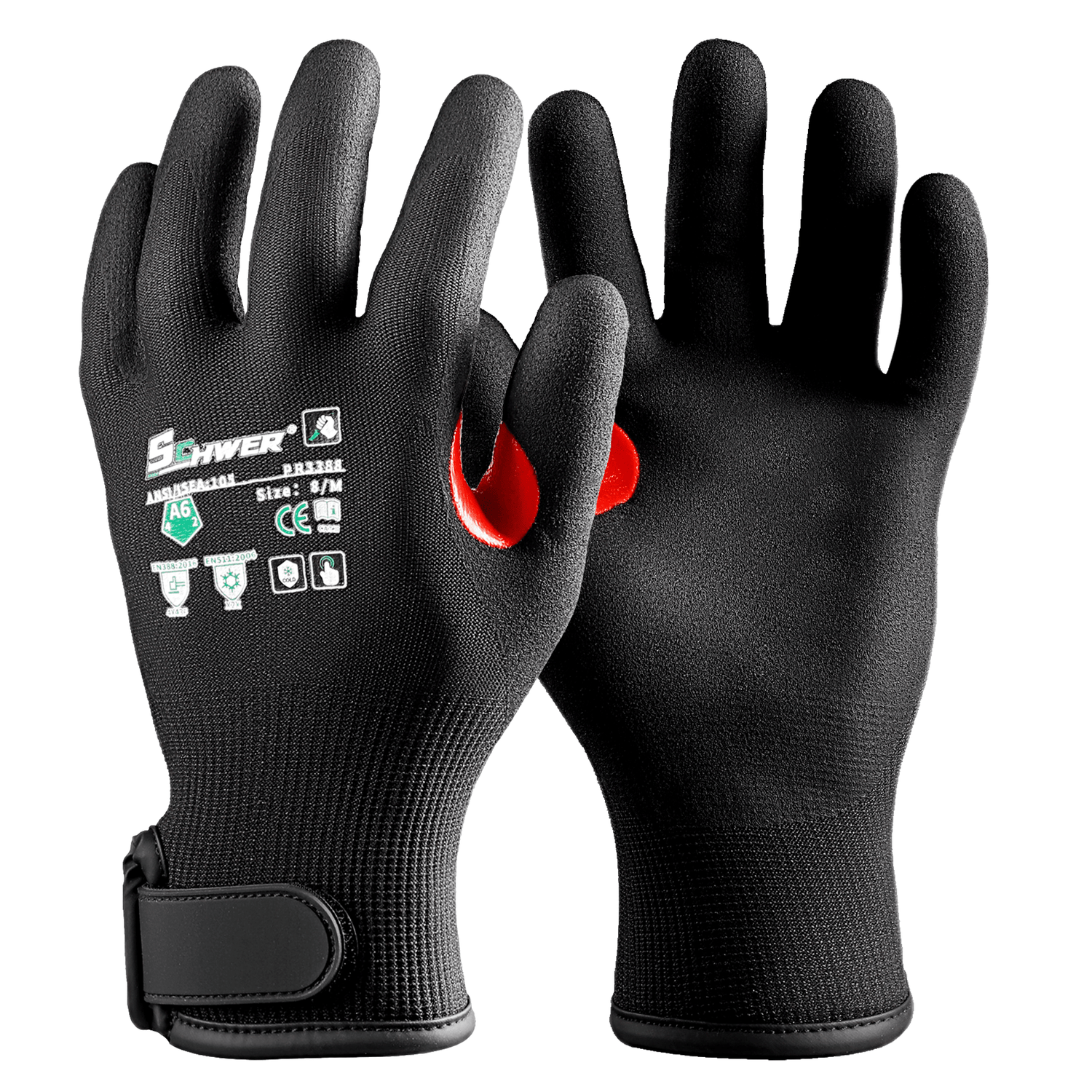 Schwer®ANSI A6 Cold Resistant Cut Resistant Gloves 15-Gauge NBR Ultra Foam Palm Coated-Pro PR3388