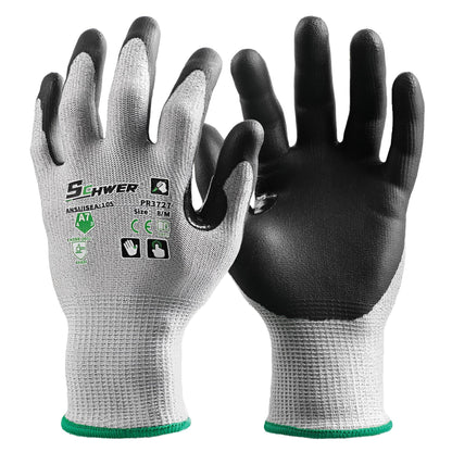 Schwer® ANSI A7 Cut Resistant Gloves 13-Gauge NBR Ultra Foam Palm Coated Gloves-Pro PR3727