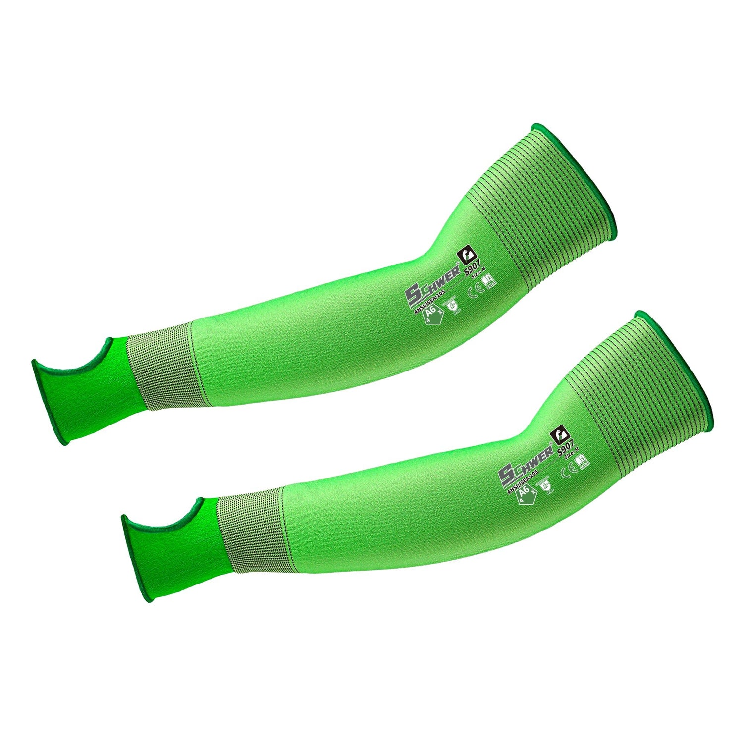 Schwer®ANSI A6 Cut Resistant Arm Sleeves 21-Gauge Seamless Knit Elastic Closure Sleeves-Claw S907