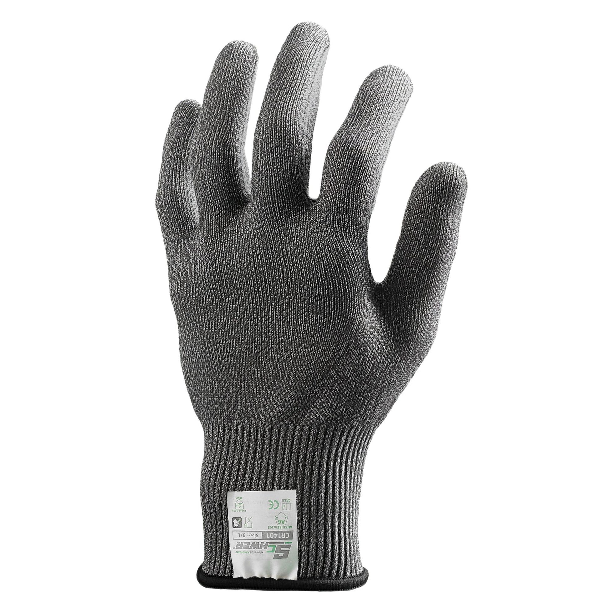 Schwer® ANSI A6 Food Grade Cut Resistant Gloves 15-Gauge Seamless Knit Ambidextrous Gloves- Core CR1401