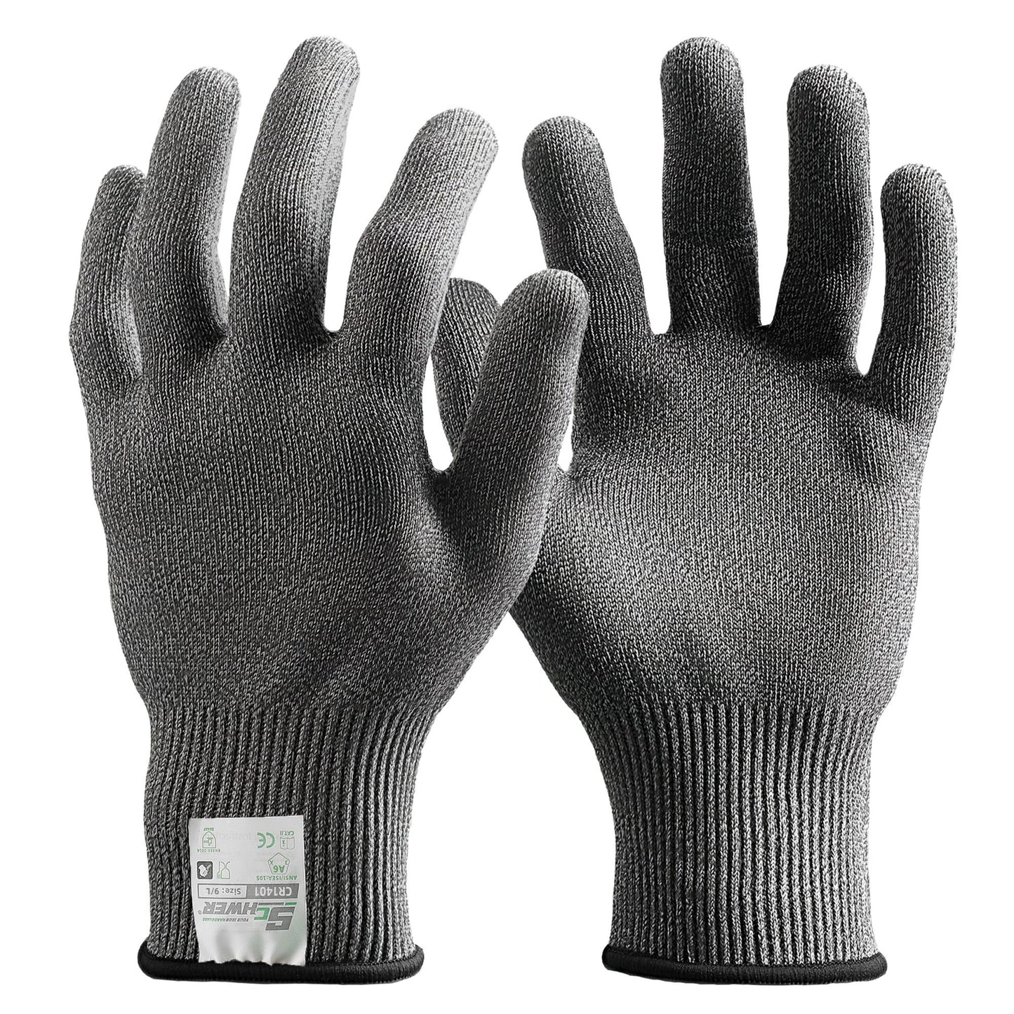 Schwer® ANSI A6 Food Grade Cut Resistant Gloves 15-Gauge Seamless Knit Ambidextrous Gloves- Core CR1401